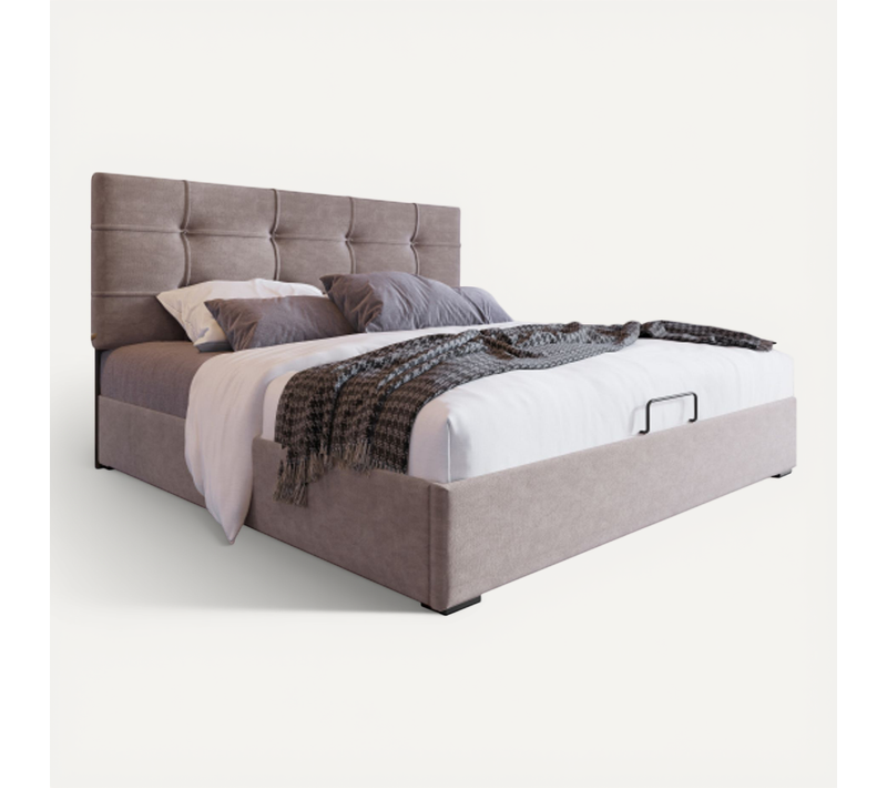 Lit Rembourré Avec Éclairage LED Et 2 Tiroirs-lit Simple 140x200cm-en Bois-gris
