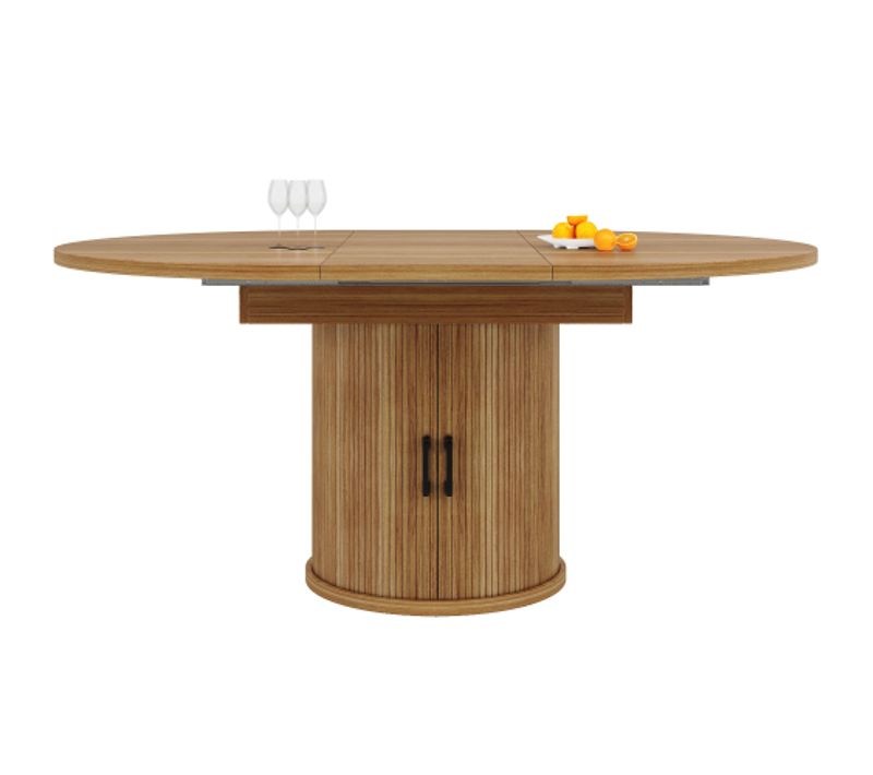 Table De Salle à Manger Extensible-table De Cuisine-table Ronde Transformable En Ovale-noyer/noir