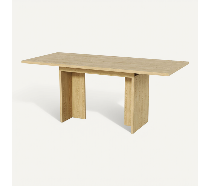 Table à Manger Extensible 140cm - 180cm Idéale Pour 6 à 8 Personnes Imitation Chêne