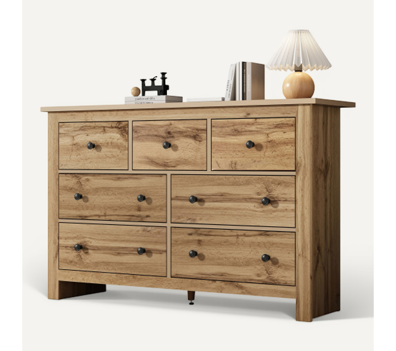 Commode à 7 Tiroirs-buffet à Plusieurs Tiroirs-meuble Bar à Café-original Couleur Bois