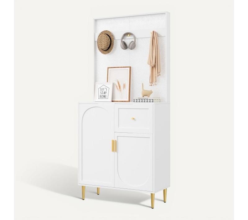 Ensemble Armoire-meuble D'entrée-étagèr-meuble à Chaussures-vestiaire-blanc