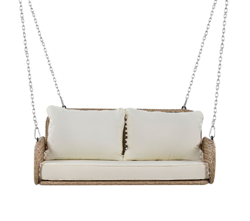 Suspension D'extérieur En Rotin Pe-320kg De Charge, Coussins 9cm-pour Jardin/terrasse-beige