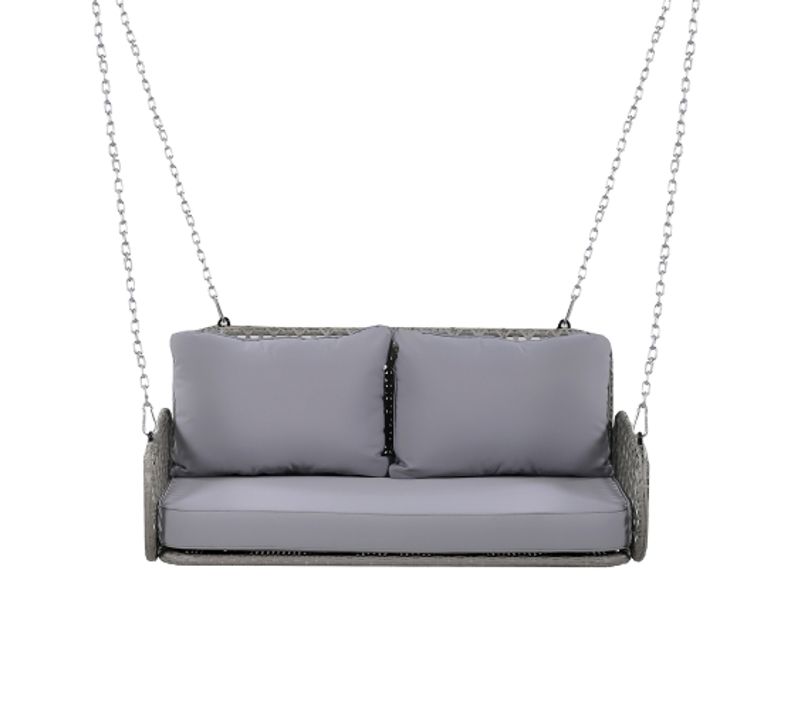 Suspension D'extérieur En Rotin Pe-320kg De Charge, Coussins 9cm-pour Jardin/terrasse-gris