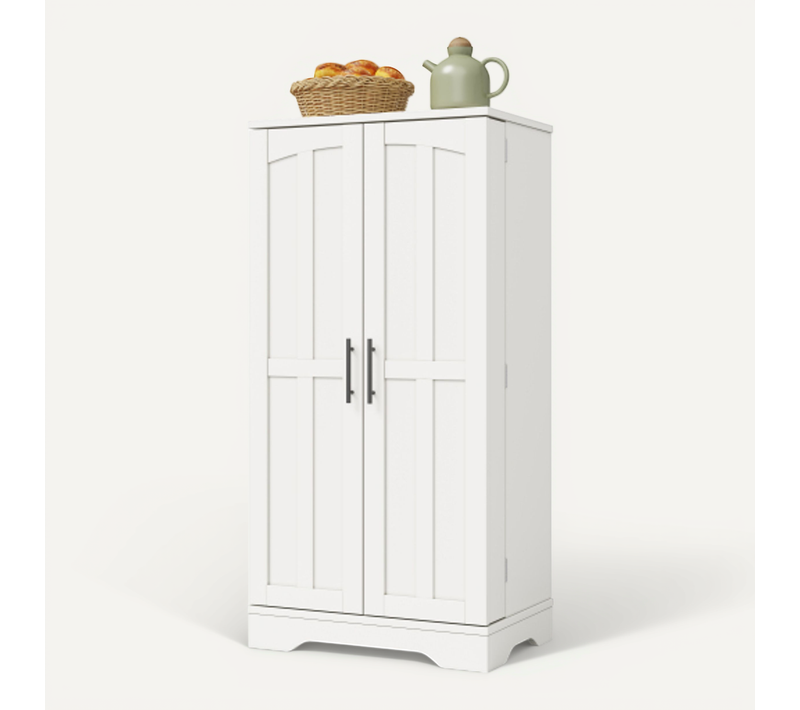 Buffet De Cuisine Avec 2 Portes, étagères Réglables En Hauteur Et LED Blanc - Buffet De Cuisine But