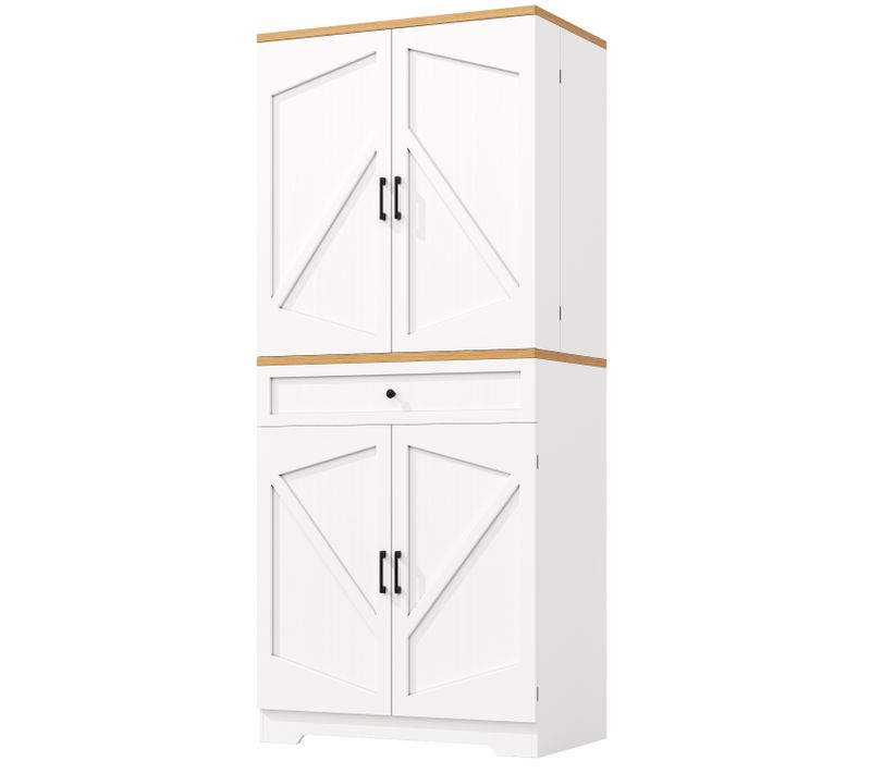 Buffet De Cuisine Avec 4 Portes Et 1 Tiroir Blanc