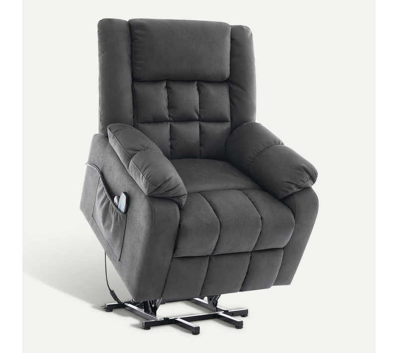 Fauteuil Relax Avec USB, Porte-gobelet, Fonctions De Chauffage Et De Massage Gris