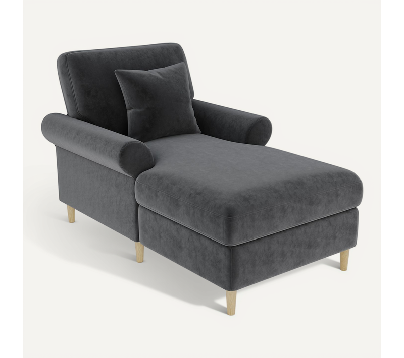 Fauteuil Fixe 133 X 87 X 90cm Velvet Gris