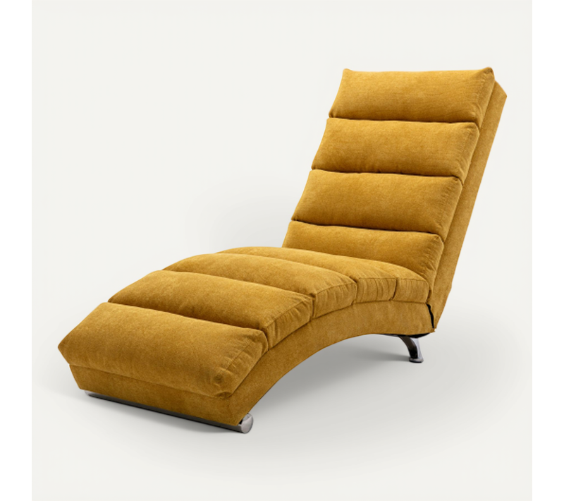 Fauteuil relax Massant Avec Dossier 140°-capacité 250 Kg-jaune Moutarde