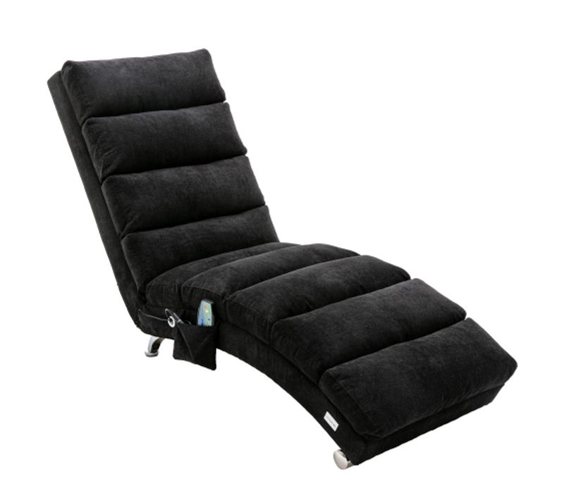Fauteuil relax  Massant Avec Dossier 140°-capacité 250 Kg-noir