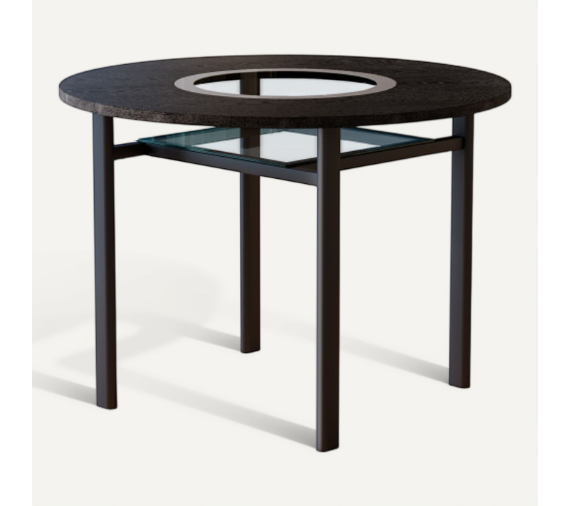 Table à Manger Ronde 100 Cm-convenant à 2-4 Personnes-en Bois-noir