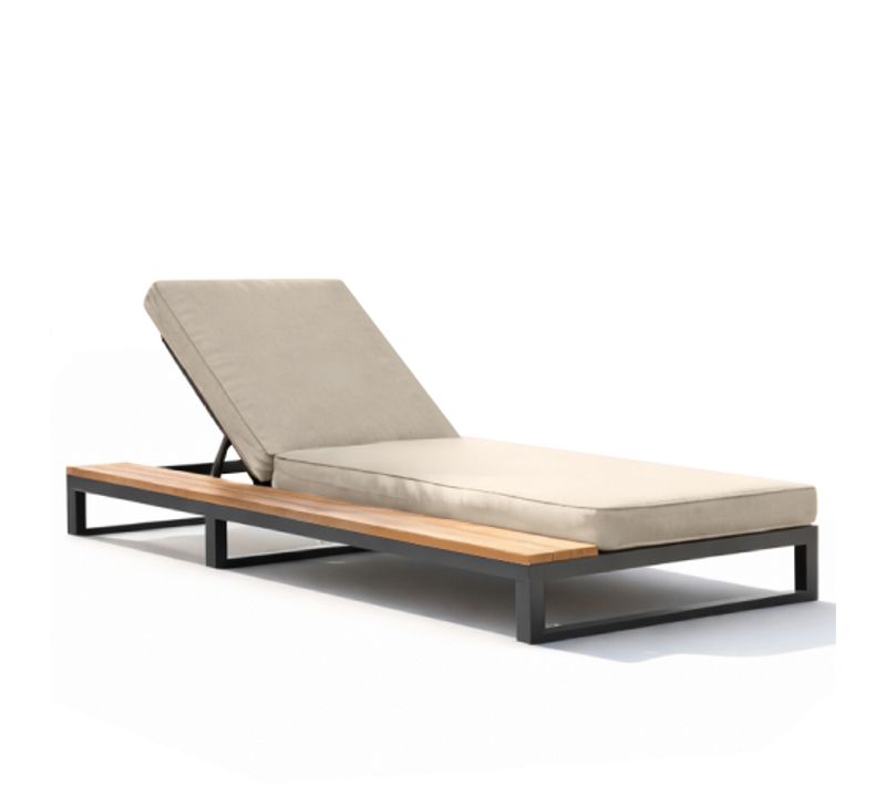 Fauteuil De Jardin-chaise Longue D'extérieur-bain De Soleil Pour Terrass-côté Gauche-beige
