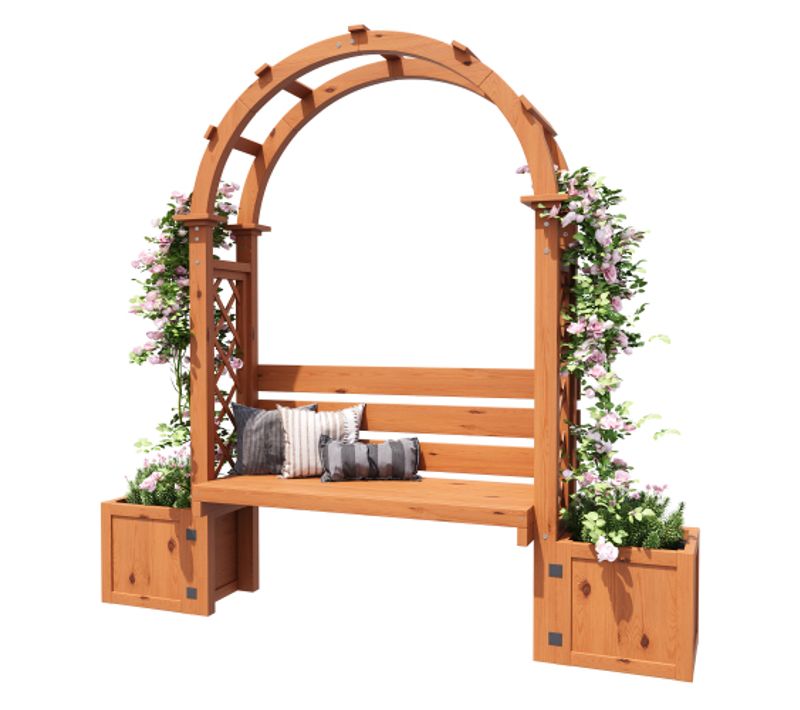 Pots De Fleurs-jardinières Avec Treillis Pour Plantes Grimpantes-bacs à Fleurs-couleur Bois