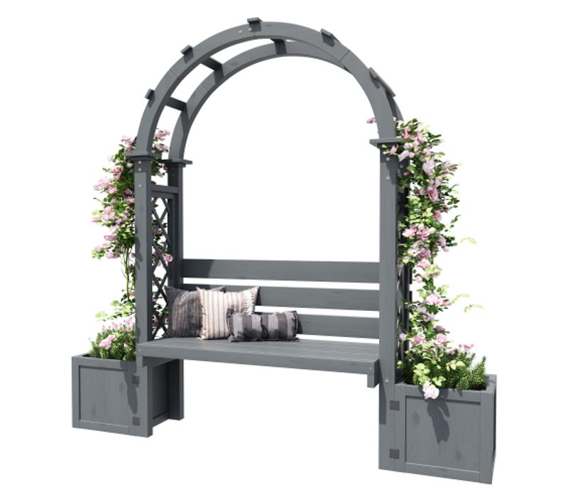 Pots De Fleurs-jardinières Avec Treillis Pour Plantes Grimpantes-bacs à Fleurs-gris