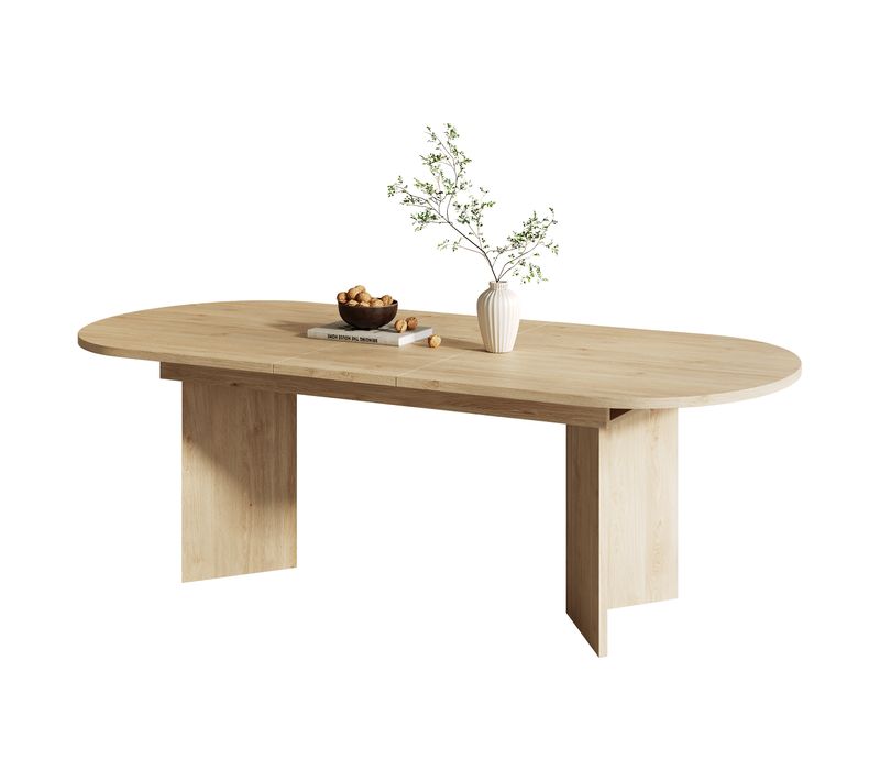 Table à Manger Extensible 160/200 X 90cm Imitation Chêne