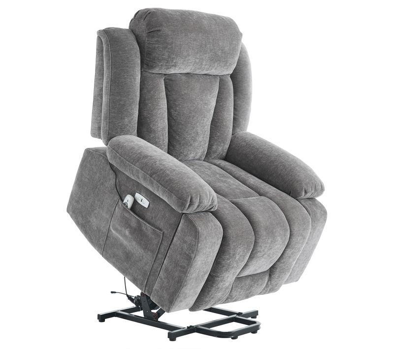 Fauteuil Relax Électrique Avec Massage En 8 Points, Fonction Chauffante Et Réglage En Hauteur Gris