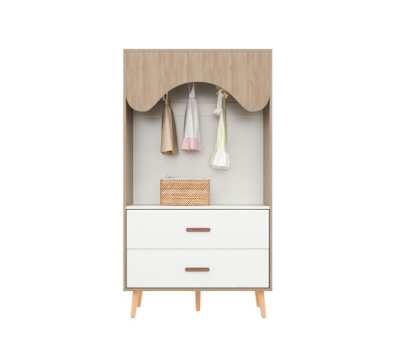 Armoire Ouverte-avec Penderie 30 Kg-meuble De Chambre-armoire Enfant-blanc