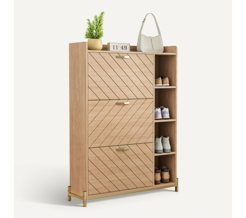 Meuble à Chaussures-avec Fermeture Amortie-fin 24 Cm-gain De Place-bois