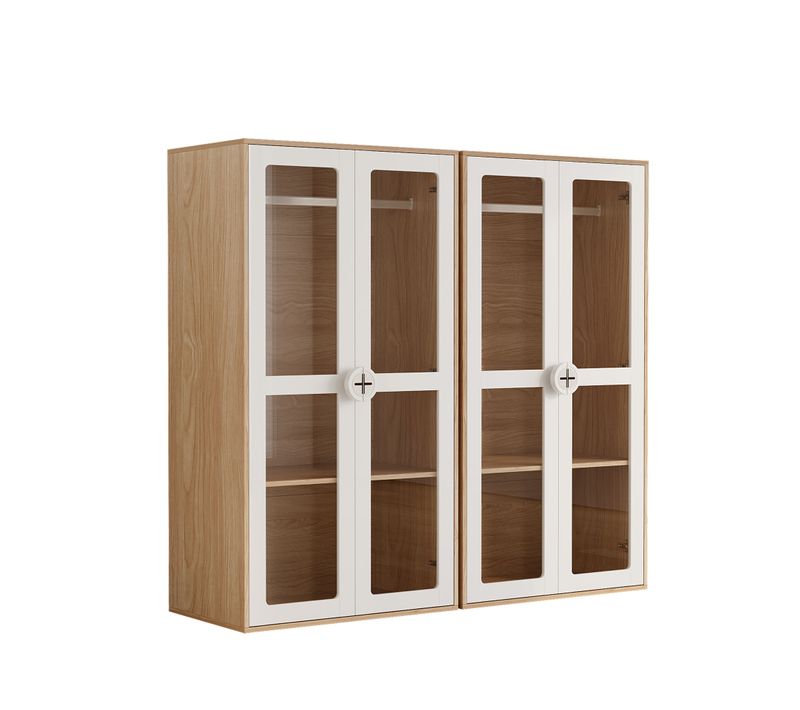 Armoire Enfant 2 Portes Avec Tringle, 2 Pièces, 160x50x150 Cm, Bois