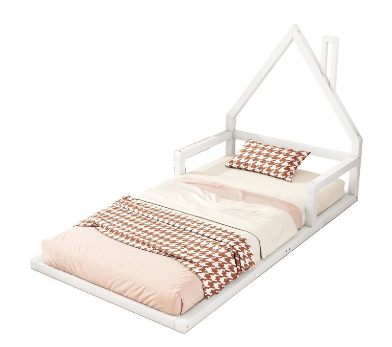 Lit Enfant Cabane 90x200cm Blanc