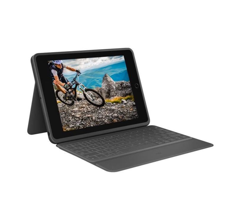 Clavier Et Étui Rugged Folio Pour Apple 10. 2inch iPad 7eme Génération, 8eme Génération Noir
