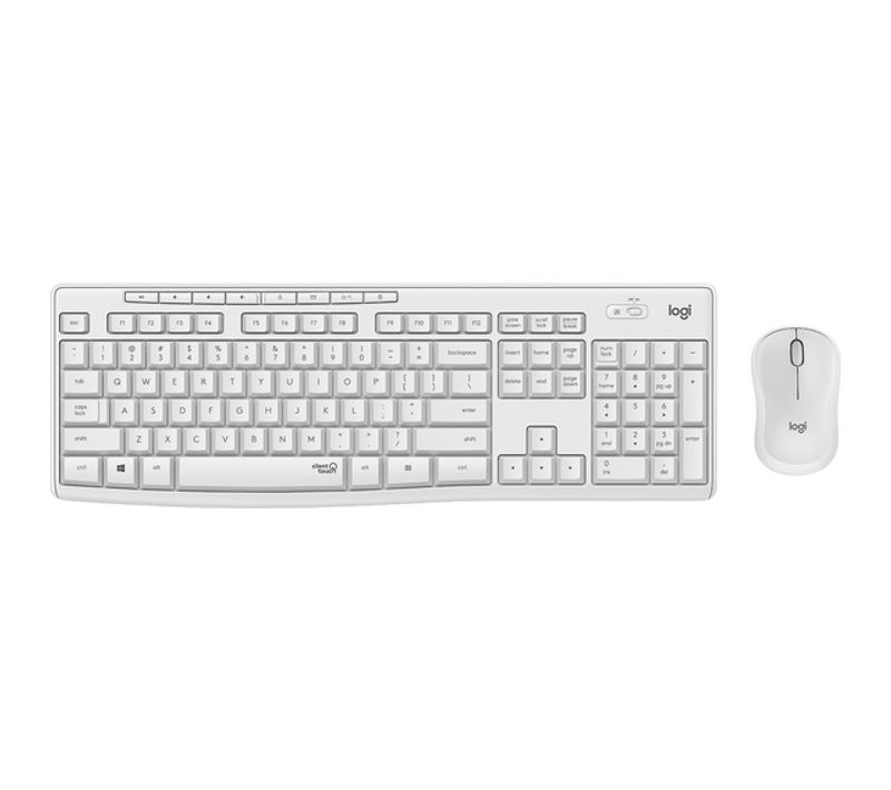 Clavier Mk295 Silent Wireless Combo Clavier Rf Sans Fil Qwerty Pannordique Blanc