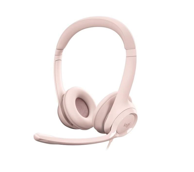 Casque - Filaire - Logitech - H390 - Stéréo, Microphone Intégré, Antibruit - Rose