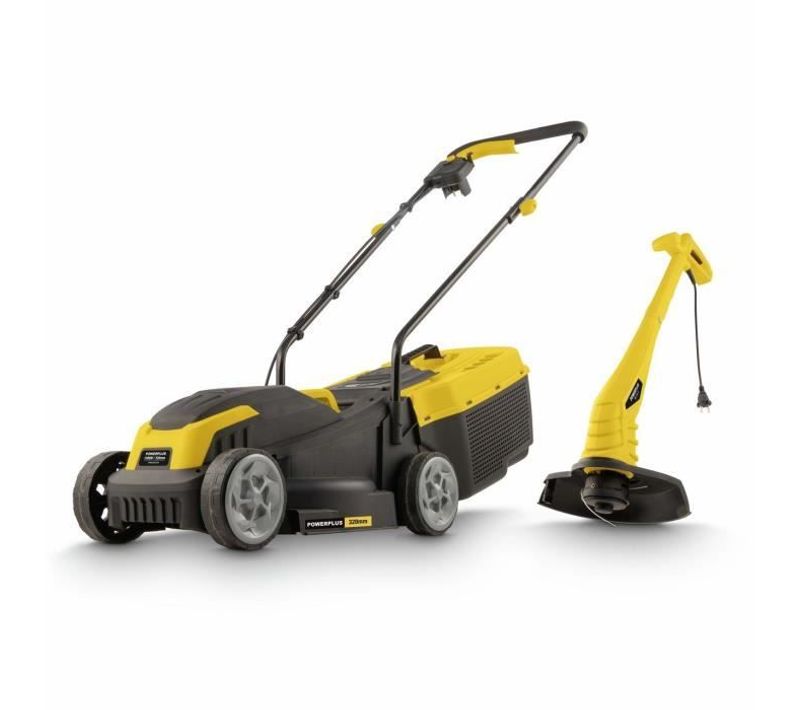 Tondeuse à Gazon Et Coupe-bordure Électrique - Powerplus - Powxg62205t- Tondeuse 1300 W Et 32 Mm Ø -