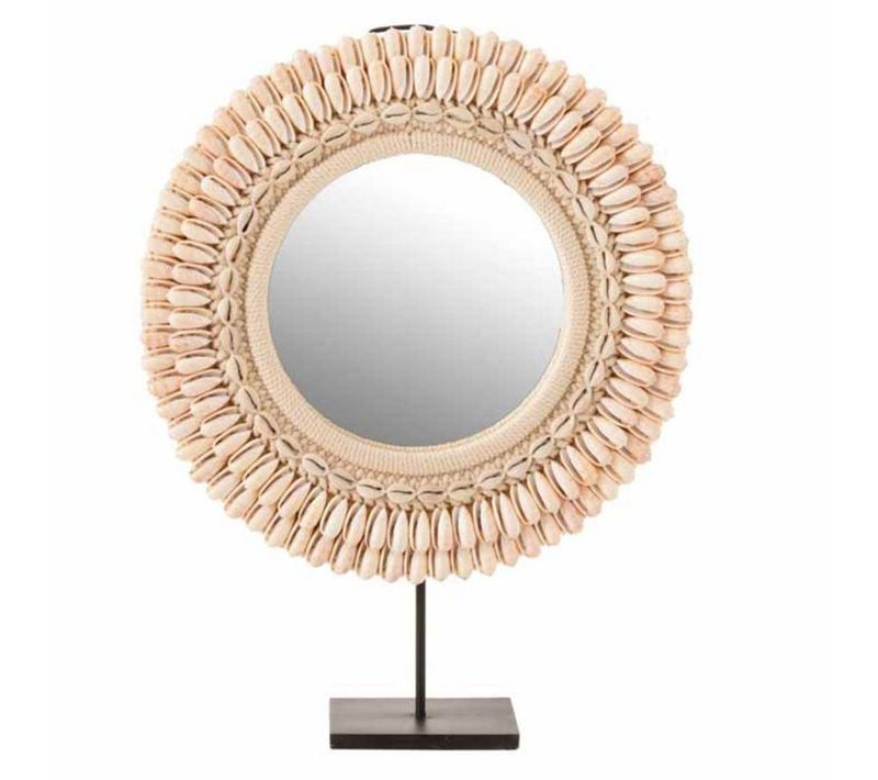 Miroir Sur Pied Design "mona" 50cm Rose