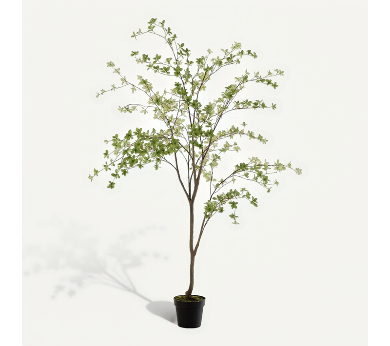 Plante Artificielle "fines Feuilles" 190cm Vert et Noir