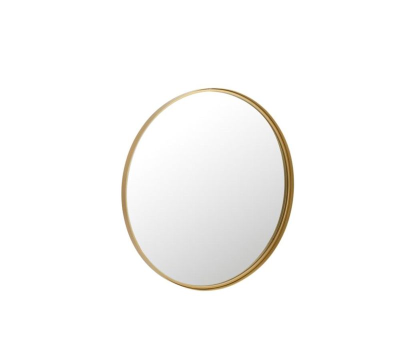 Miroir Rond En Métal Doré à Bord Haut D80 - Pako
