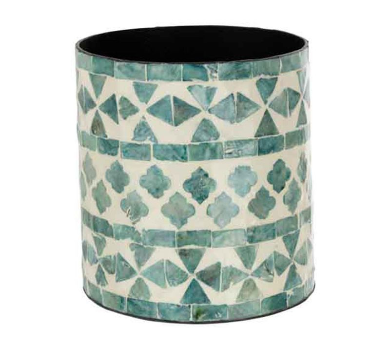 Cache-pot Imprimé Design "delta" 15cm Bleu Clair