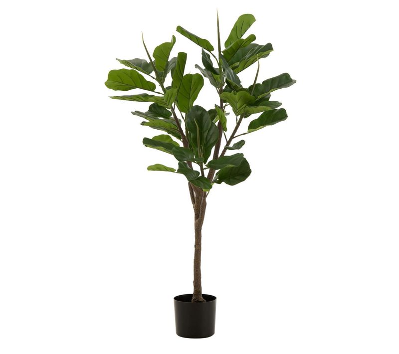 Plante Artificielle En Pot "ficus" 129cm Vert et Noir