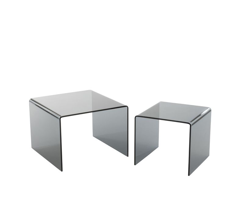 Tables Basses Carrées Gigognes En Verre L65 (set De 2) - Galle