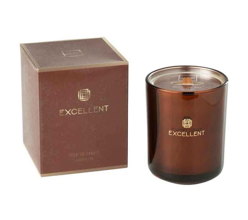 Bougie Parfumée "excellent" 14cm Siberia Fir Marron