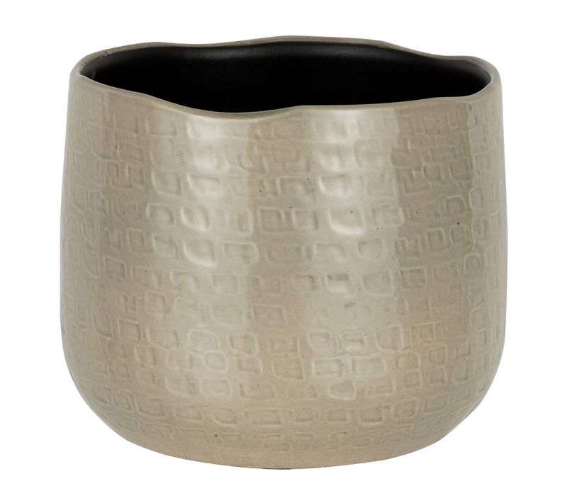 Cache-pot En Céramique "yuella" 19cm Gris Clair