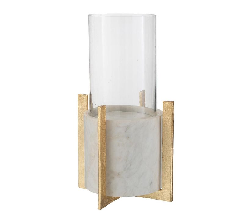 Photophore Design "base Marbre" 38cm Gris