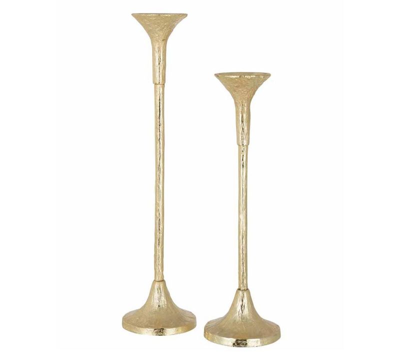 Lot De 2 Chandeliers Design "marie" 47cm Or Mat