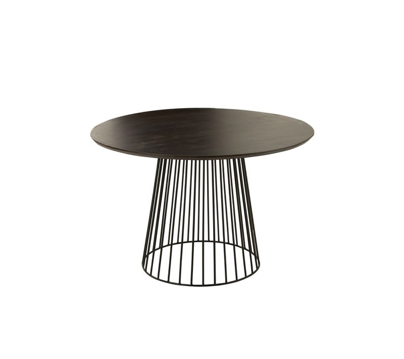Table Ronde En Manguier Et Métal Noir 4 Personnes D120 - Hazel