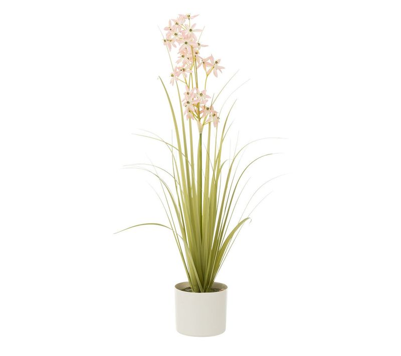 Plante Artificielle En Pot "allium" 89cm Vert et Rose