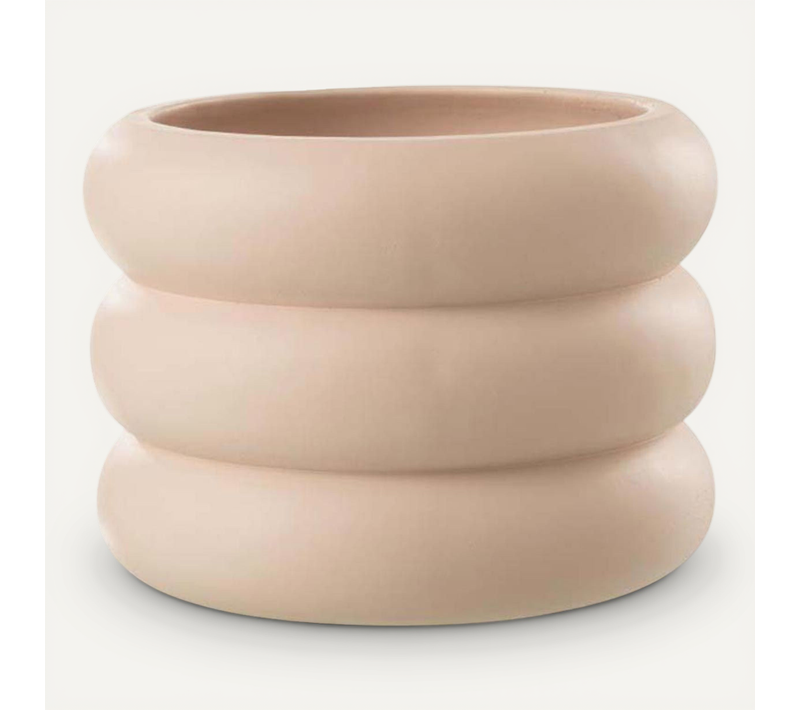 Cache-pot Déco En Ciment "ring" 22cm Beige