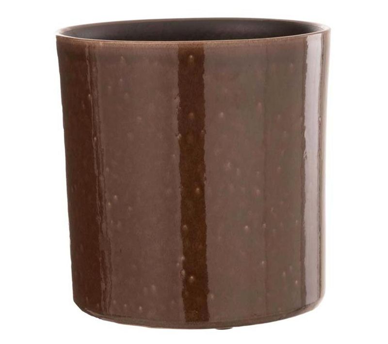 Cache-pot En Céramique Design "flek" 20cm Marron