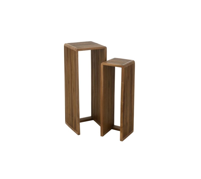 Sellettes Gigognes Carrées En Teck Recyclé L34 (set De 2) - Osaka