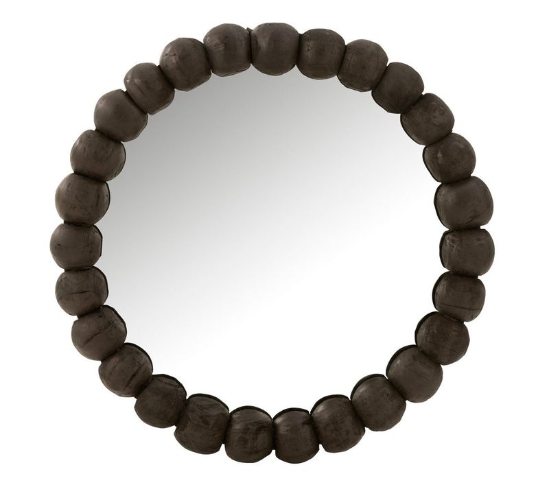 Miroir Mural En Bois "boules" 80cm Noir