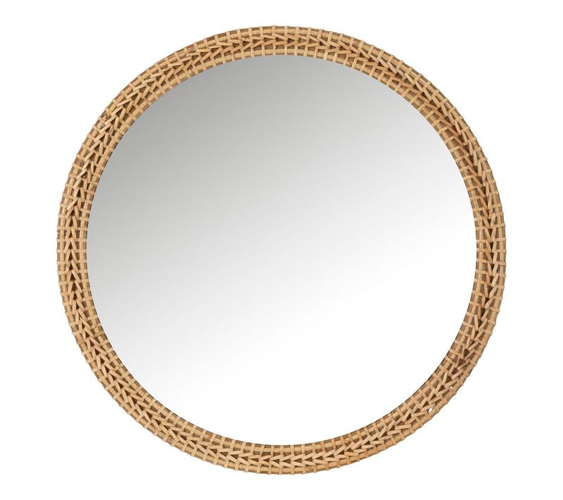 Miroir Mural Rond "mariage Du Sud" 75cm Naturel