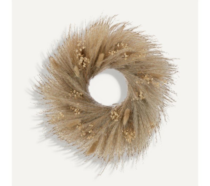 Couronne De Plantes Séchées "fleurs" 38cm Naturel