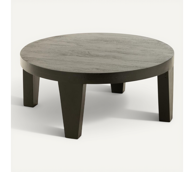 Table Basse En Bois "reggie" 80cm Noir