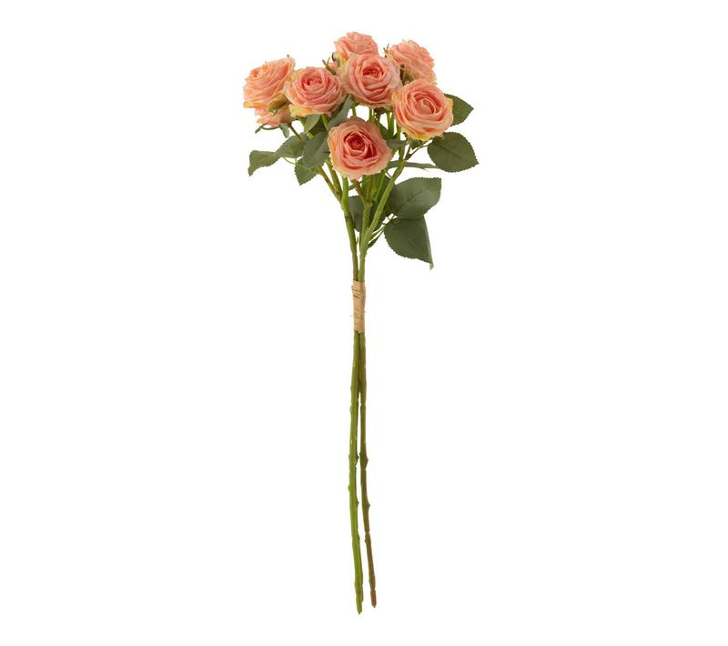 Bouquet De Fleurs Artificielles "12 Roses" 60cm Rose Clair