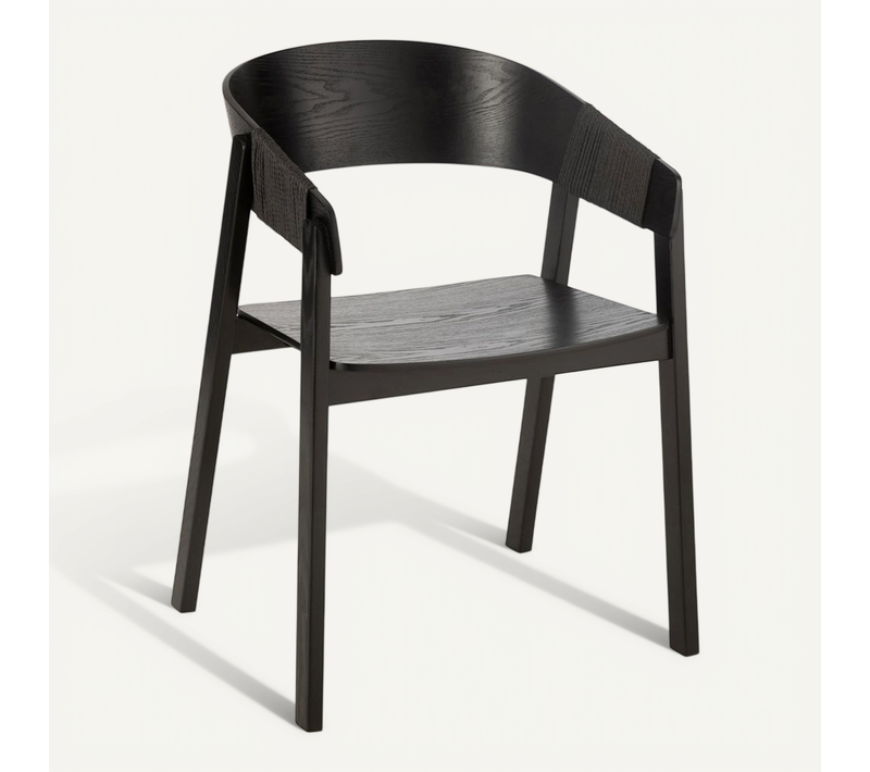 Chaise En Bois "naga" 76cm Noir