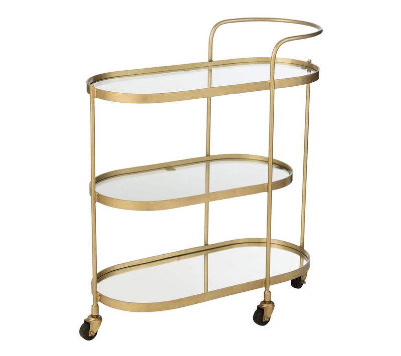 Desserte 3 Niveaux Design "leanor" 84cm Doré