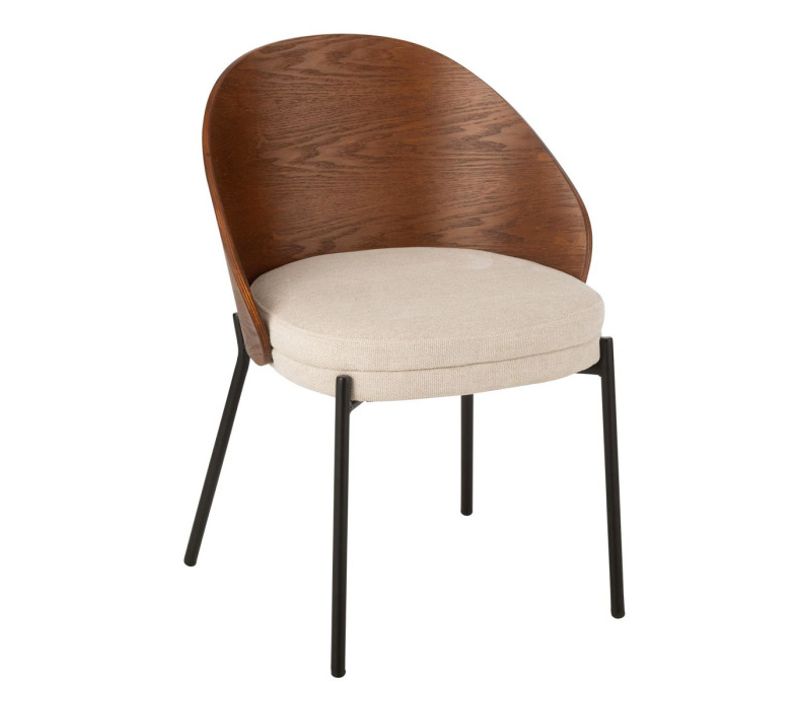 Chaise Design "lone" 74cm Marron et Beige